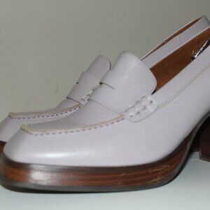 ALOHAS Busy Heel Leather Pumps Heeled Moccasins Size 41 US 10.5 Light Purple